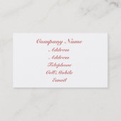 CARTE DE VISITE ROSE (Dos)