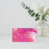 Carte de visite rose (Debout devant)