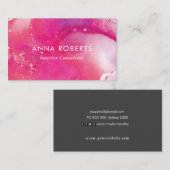 Carte de visite rose (Devant / Derrière)