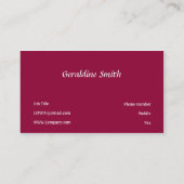 Carte De Visite rose (Dos)