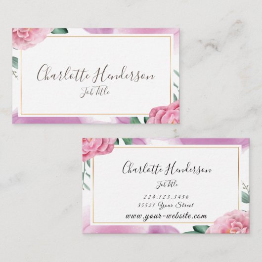 Carte de visite Rose (Devant / Derrière)