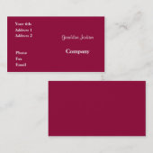 Carte De Visite rose (Devant / Derrière)