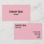 Carte de visite rose (Devant / Derrière)