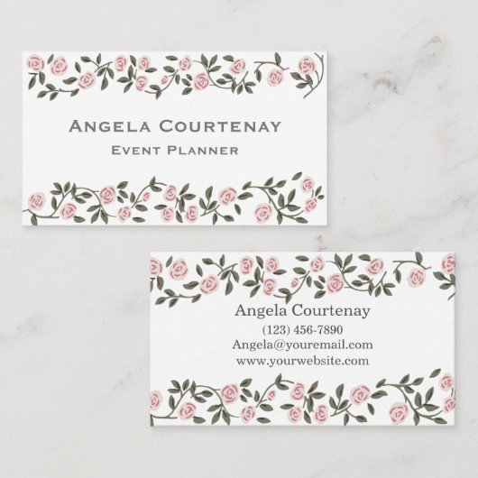 Carte de visite rose (Devant / Derrière)