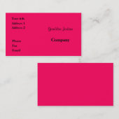 Carte De Visite rose (Devant / Derrière)