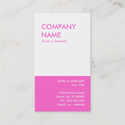 Carte De Visite rose (Devant)