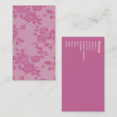 Carte De Visite Rose (Devant / Derrière)