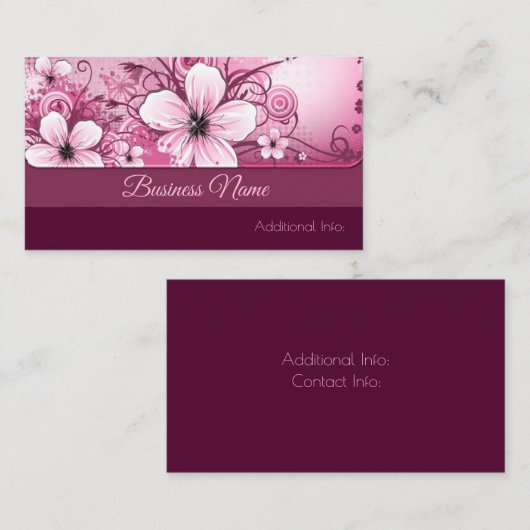 Carte de visite rose (Devant / Derrière)