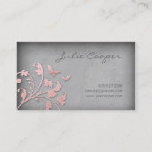 Carte De Visite Rose 2 de papillon de fleur de maquilleur (Dos)