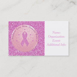 Carte de visite rose 2 de parties scintillantes de