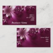 carte de visite rose à fleurs (Devant / Derrière)