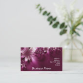 carte de visite rose à fleurs (Debout devant)