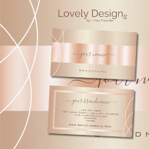 Carte De Visite Rose à l'oeil Gold Effet Design professionnel