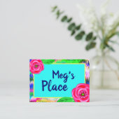 Carte De Visite Rose Abstrait couleur Craze (Debout devant)