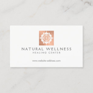 Carte De Visite Rose Abstrait Gold Floral Logo Wellness