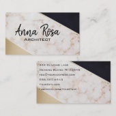 Carte De Visite *~* Rose Abstrait Gold Foil Blush Pink Géométrique (Devant / Derrière)