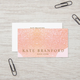 Carte De Visite Rose Abstrait Gold Parties scintillant Rose Gold B
