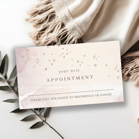 Carte De Visite Rose Abstrait Gold Purple Aquarelle Rendez-vous