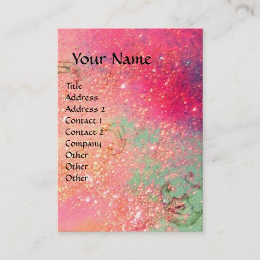 Carte De Visite rose ACCORDIONISTE (Devant)