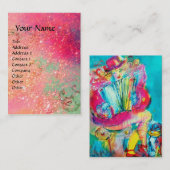 Carte De Visite rose ACCORDIONISTE (Devant / Derrière)