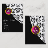 CARTE DE VISITE ROSE AMÉTHYST FUCHSIA BLACK BLACK BLACK DOMMASK MO (Devant / Derrière)