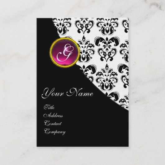CARTE DE VISITE ROSE AMÉTHYST FUCHSIA BLACK BLACK BLACK DOMMASK MO (Devant)