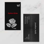 Carte De Visite Rose and butterfly (Devant / Derrière)