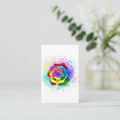 Carte De Visite Rose arc-en-ciel coloré (Debout devant)