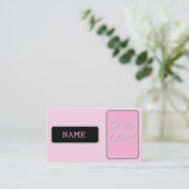 Carte De Visite rose argent beauté peau (Debout devant)