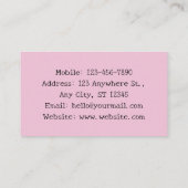 Carte De Visite rose argent beauté peau (Dos)