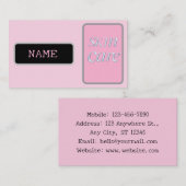 Carte De Visite rose argent beauté peau (Devant / Derrière)