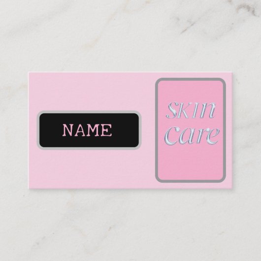 Carte De Visite rose argent beauté peau (Devant)