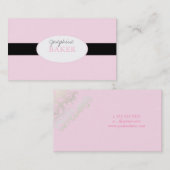 Carte De Visite rose argenté minniemay de damassé+noir (Devant / Derrière)