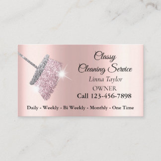Carte de visite rose argenté pour service de netto