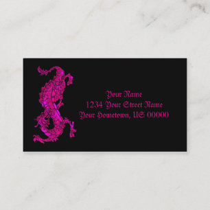 Carte de visite rose au néon de dragon