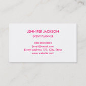 Carte de visite rose audacieux de cool de (Dos)