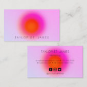 Carte De Visite Rose Aura Abstrait moderne (Devant / Derrière)