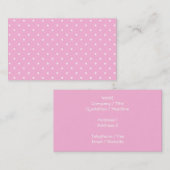 Carte De Visite Rose avec de petites étoiles blanches (Devant / Derrière)