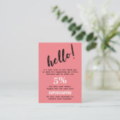 Carte De Visite Rose Back Blanc Merci Logo Médias sociaux Insertio (Debout devant)