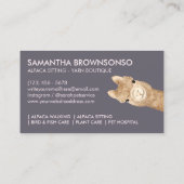 Carte De Visite Rose Beige Cute Alpaca (Dos)