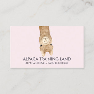 Carte De Visite Rose Beige Cute Alpaca
