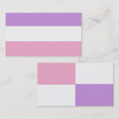 CARTE DE VISITE rose, blanc et lavande (Devant / Derrière)