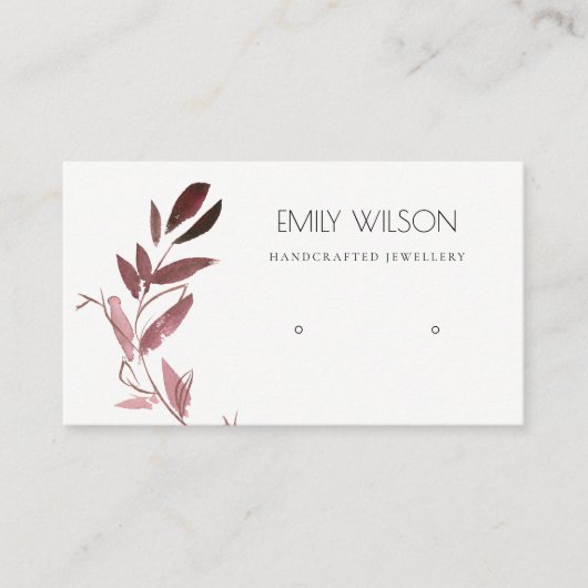 CARTE DE VISITE ROSE BLANC FOLIAGE D'EAU COULEUR DE L'EARRÊT AFFIC (Devant)