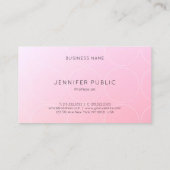 Carte De Visite Rose Blanc Moderne Modèle Design élégant Design te (Dos)