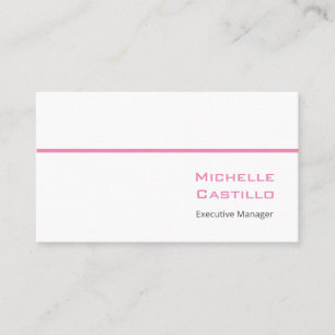 Carte De Visite Rose Blanche Féminin Minimaliste Simple