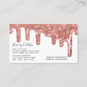 Carte De Visite Rose blanche Parties scintillant dorée épaisse gou (Dos)