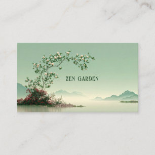 Carte De Visite Rose Blanche Sereine Fleurir Lac Mystique de la Mo