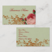 Carte De Visite Rose Blenheim - Élégant Sage Green (Devant / Derrière)