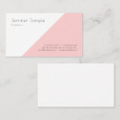 Carte De Visite Rose Bleu Blanc Élégant Moderne Simple Modèle (Devant / Derrière)