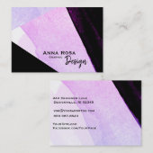 Carte De Visite Rose bleu noir audacieux géométrique abstrait (Devant / Derrière)